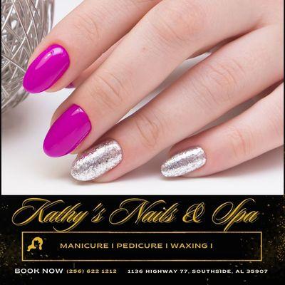 Kathy's Nails & Spa
Beautiful nails make beautiful days.
 1136 Highway 77, Southside, AL 35907
 (256) 622 1212