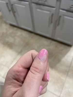 Shellac peeled off after two days.