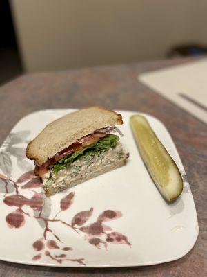 Chicken Salad on Sourdough with pickle