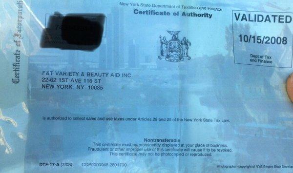 Corporate License Posted 10/02/19