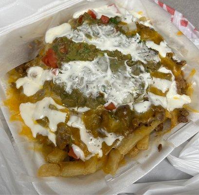 $10.50 Asada fries to-go