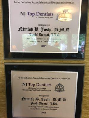 He's recognized as being a top dentist in nj. I agree.