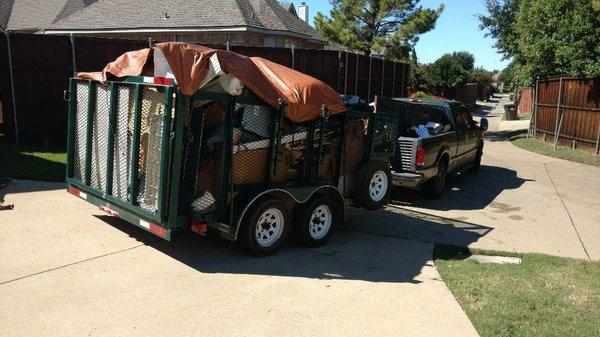 Plano,Texas loaded truck and trailer from home clean out