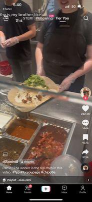 Quad burrito from chipotle that trend on TikTok