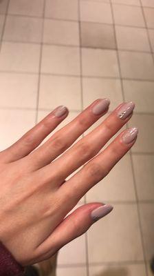 Natural nails with gel! Crystal design