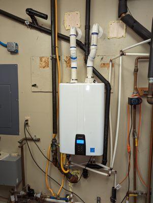 Tankless water heater install