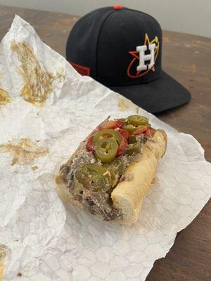 Cream Cheese Steak (Add Sliced Hot Peppers and Cheese Whiz)