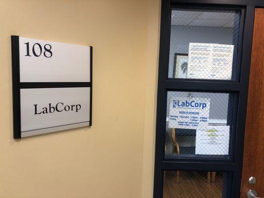 LabCorp in Mt Pleasant. Every year I come here for a blood test.