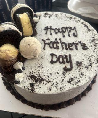 9" Oreo cookies & scoops cake ($44.99 w/ father's day special, 49.99 w/o).   Yum!