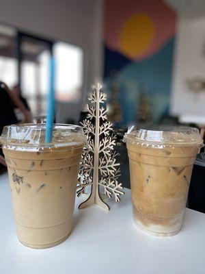 Iced oat milk lattes