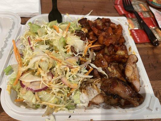 Teriyaki Chicken meal with side salad