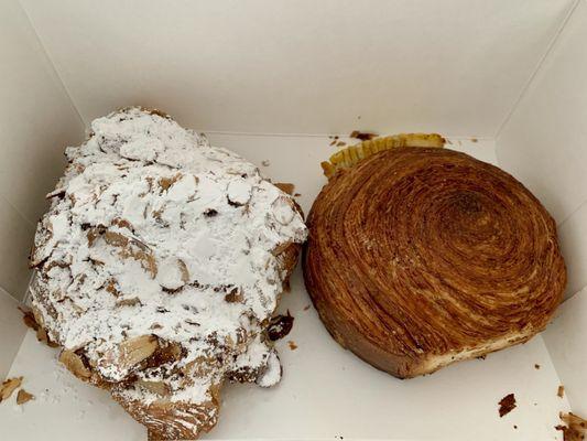 Almond croissant (left) and "It's Corn" croissant