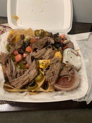 Beef nachos