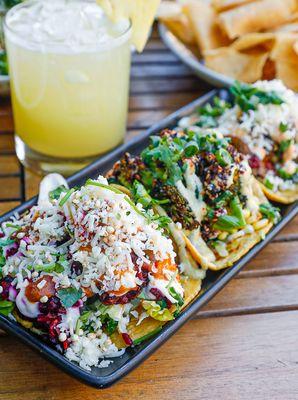 Vegetarian tacos: El Americano Taco, Broccoli Taco & BBQ Pulled Shrooms