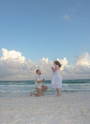 Surprise proposal at Henderson Beach (she said yes!)