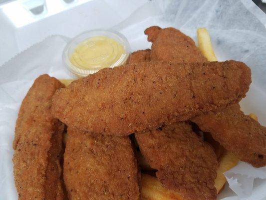 5 Piece Chicken Fingers Served with Fries and Honey Mustard