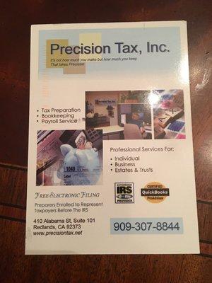 Tax preparation service.