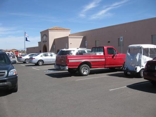 parking lot is a clusterf*ck - I mean crowded. Even all the handicapped spots are taken.