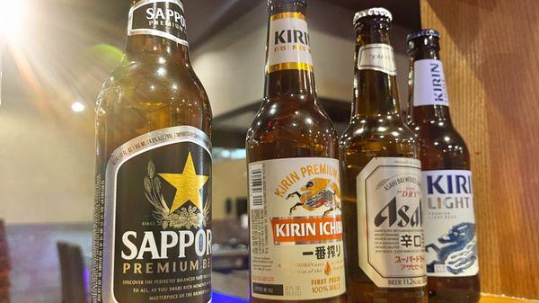 Assorted Japanese beers