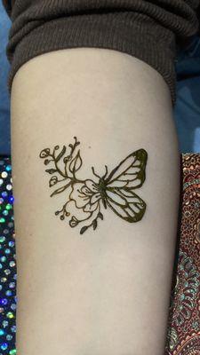 Custom henna butterfly