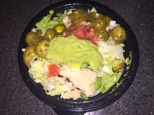 Chicken Burrito Bowl...no chipotle, but pretty decent