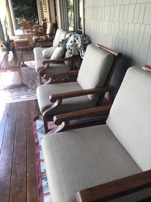 Hi, Could you give me an estimate for cleaning my patio cushions--for three chairs (6) cushions 
 couch (6) cushions ?