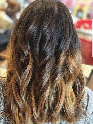 Angled cut and balayage by Ariel