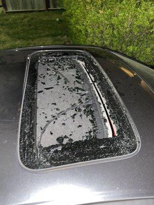 Broken sunroof