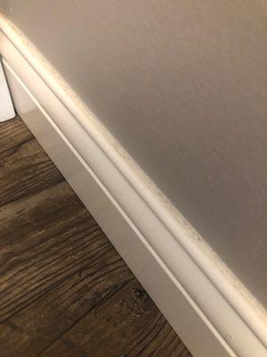 Mudroom base boards not touched.