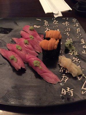 Fatty tuna. Small portions.