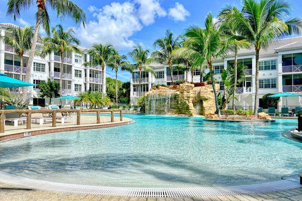 Beautiful Resort Style Pool with beach entry and waterfall