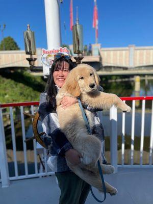 My dog & me on the Bavarian Belle Riverboat