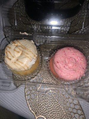 Dulce De Leche and Pink Strawberry Champagne cupcakes