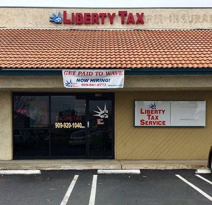 The Liberty Tax Upland store is located right off of Mountain Avenue. The store is visible from the street when passing by!