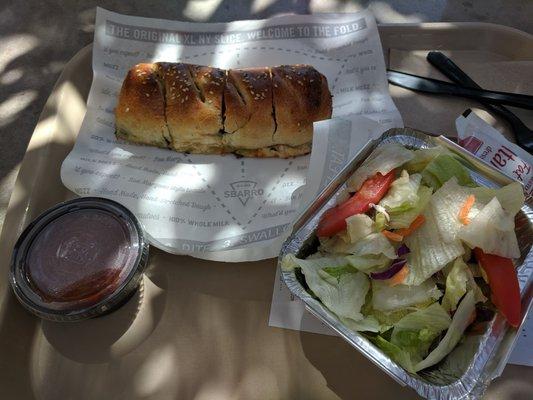 Spinach Stromboli and a side salad