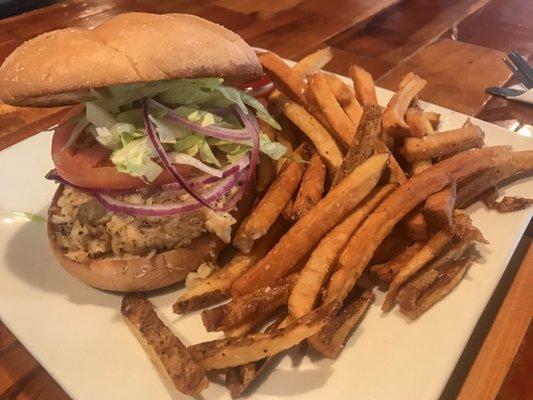 Crab Cake Sandwich with Fries