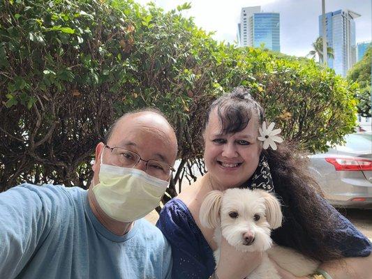 @Blue Cross Animal Hospital yesterday; 8/24/2022. Here 4 our Anela Bella 1st visit here, along w/Hubby, while waiting 2 meet Dr. Jayne soon.