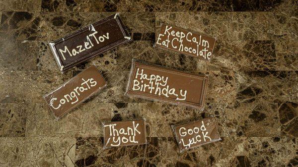 Chocolate bars with customized messages