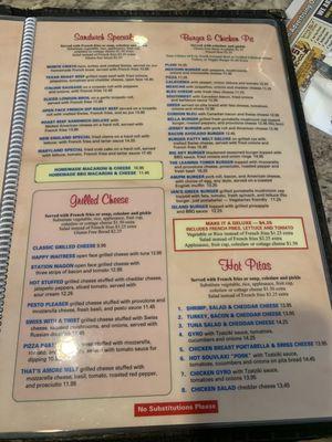 Updated menu photos