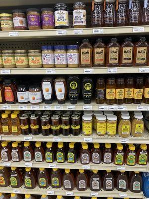 Lots of honey available! some are local as well, always great to see.