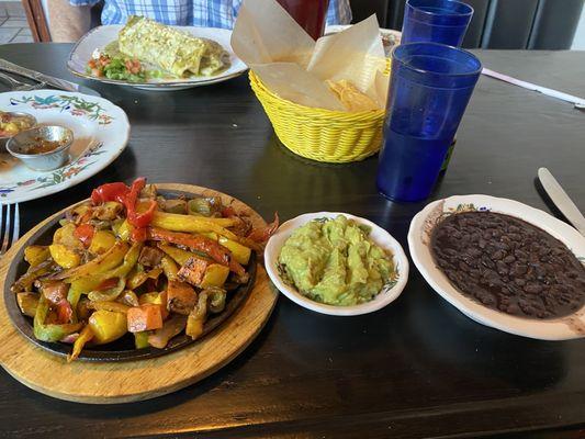 Veggie fajitas.