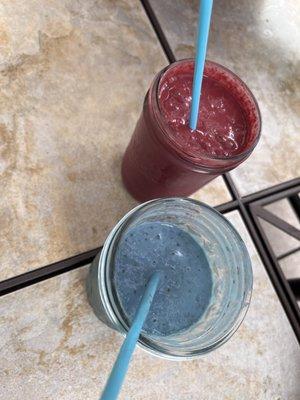 Blue Macaw Smoothie, Red Velvet Smoothie