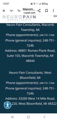 Dr. Timothy Matway has this Macomb Township location and also in Bloomfield Michigan.  10/30/2024