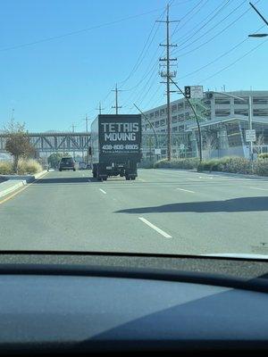 Following Tetris Moving truck with our contents to our new place.