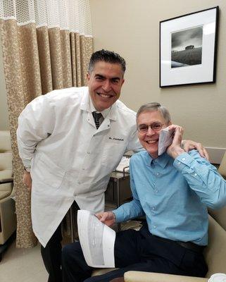 Dr. Nikchevich with his patient (and fellow Crespi High School grad!) Dr. Timothy McNicoll.