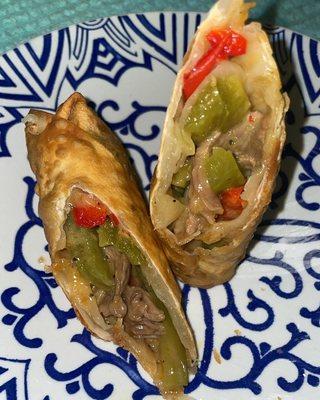 Philly Cheese Steak Egg rolls.