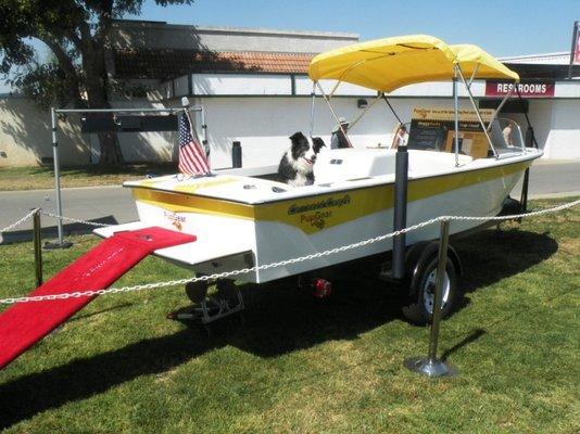 Used this boat for promoting our doggydocks floating dog ramp.