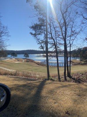 It was cold, but the view of the lake was still beautiful.