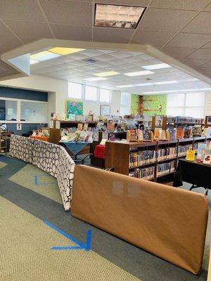 For the time being, you cannot browse but they will be happy to retrieve some of the books on the tables on display.