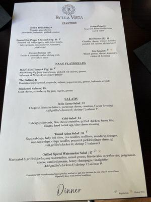 Dinner Menu